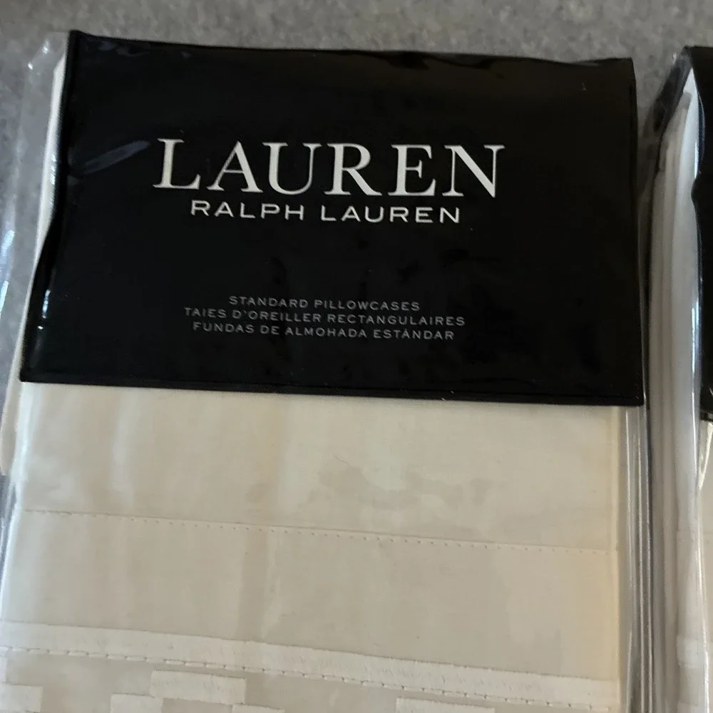 LAUREN RALPH LAUREN Mason Embroidered Pillowcases Pair Standard Cream 4 Included
